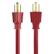 Hyper Tough 100FT 14AWG 3 Prong Red Extension Cord for Indoor and Outdoor Use, 13 Amps