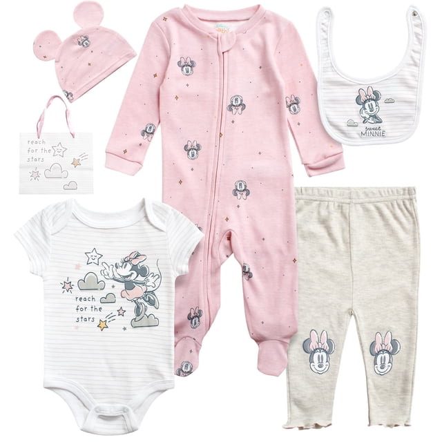Set de regalo Layette Disney Mickey Minnie Mouse de 0 a 6 m, 7 piezas