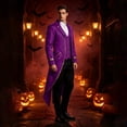 thumbnail image 3 of Pirate Coat, Frock Coat Magician, Vampire Costume, Victorian Tailcoat, Mens Pirate Coat Steampunk Tailcoat Halloween | Medieval Gothic Vampire Frock Coat, Joker Costume , Theme Party, Purple XXL, 3 of 7