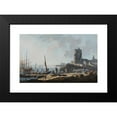 thumbnail image 2 of Jean-Baptiste Pillement 24x17 Black Modern Framed Museum Art Print Titled - Port Scene in Calm Weather (1782), 2 of 5