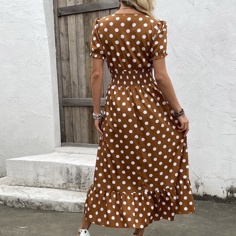 fitted lace wedding dress Polka dot midi dress