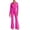 Hot Pink, variant on Edvintorg Women Jumpsuit Lapel Cargo Pocket Button Down Romper Long Sleeve Jumpsuits with Flare Pant Womens Clothing S-XL White