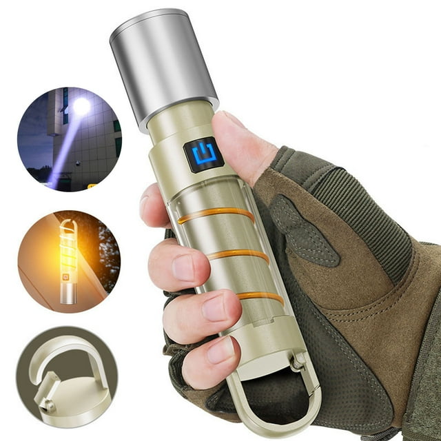 XYAIYT Portable USB Rechargeable Keychain Flashlight with Strong Beam High Capacity Battery for Outdoor Camping Home Emergency Multifunctional 24 Hour Support