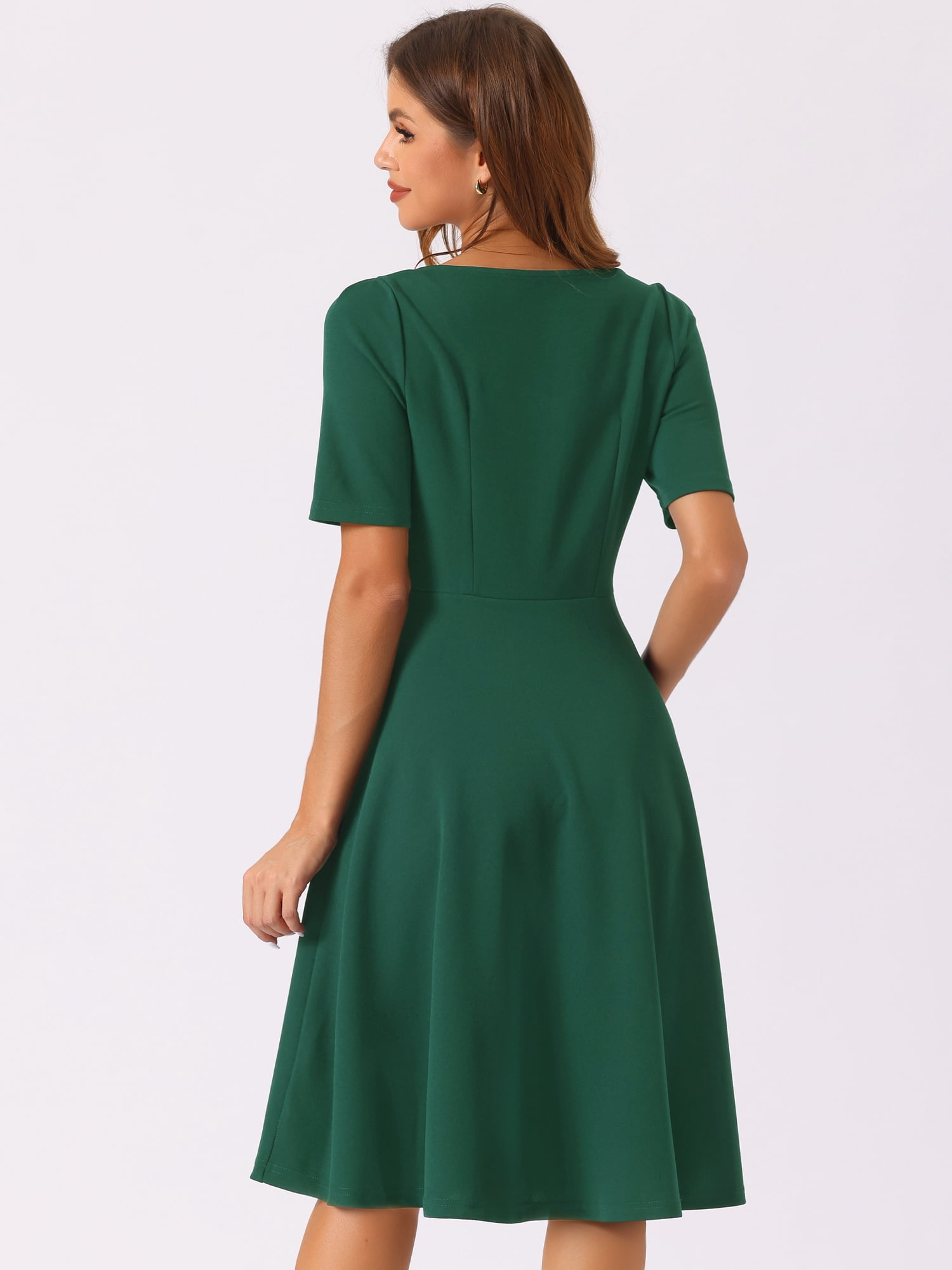 DARING DIVA Sweetheart Neckline A-Line Dress XL Dark Green