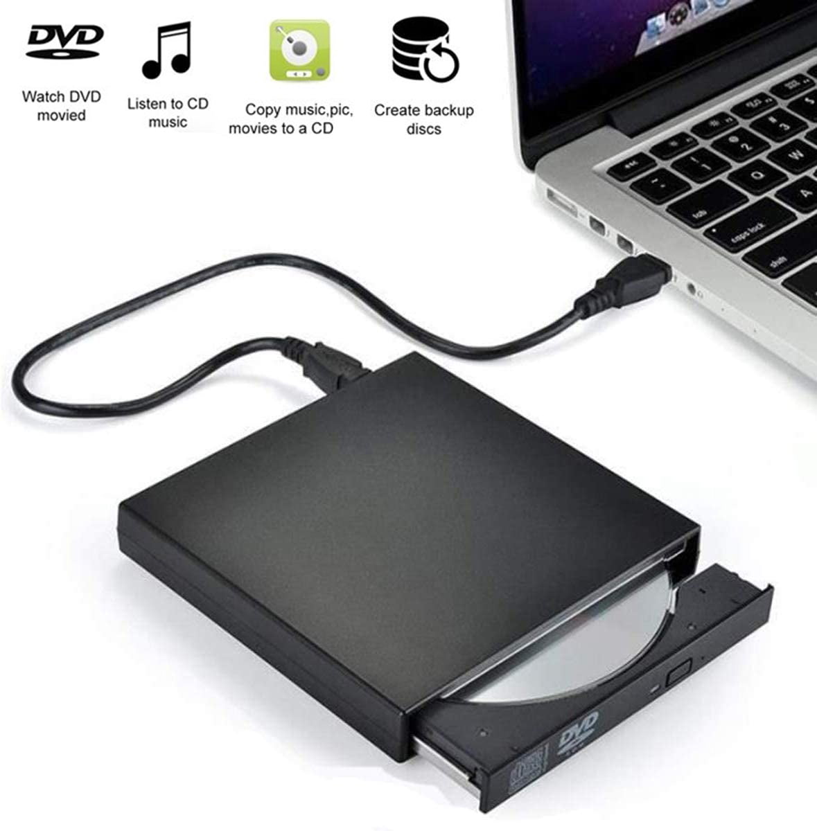 LYUMO USB3.0 External DVD Recorder Player CD Writer Burner 