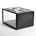 thumbnail image 3 of Caja de plástico transparente para zapatos de baloncesto, resistente, para uso doméstico y comercial (negro), 3 of 5