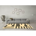 thumbnail image 3 of Ahgly Company Indoor Round Abstract Brown Modern Area Rugs, 3' Round, 3 of 4