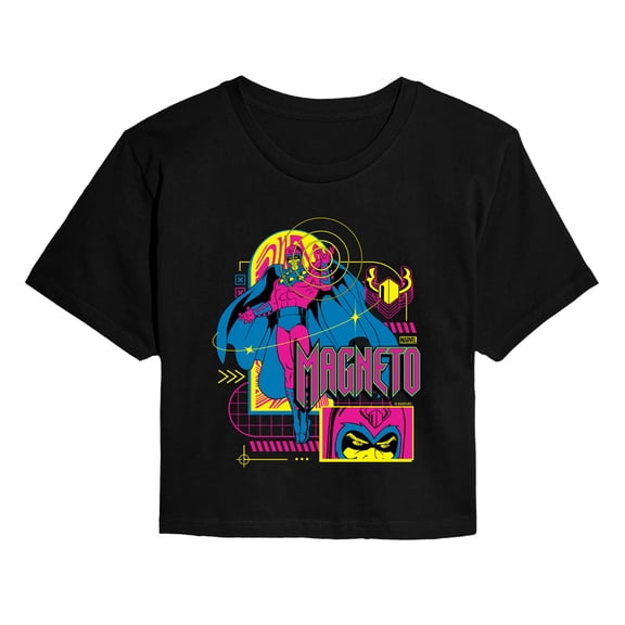 Marvel X-Men - Magneto Vaporwave - Juniors Cropped Graphic T-Shirt