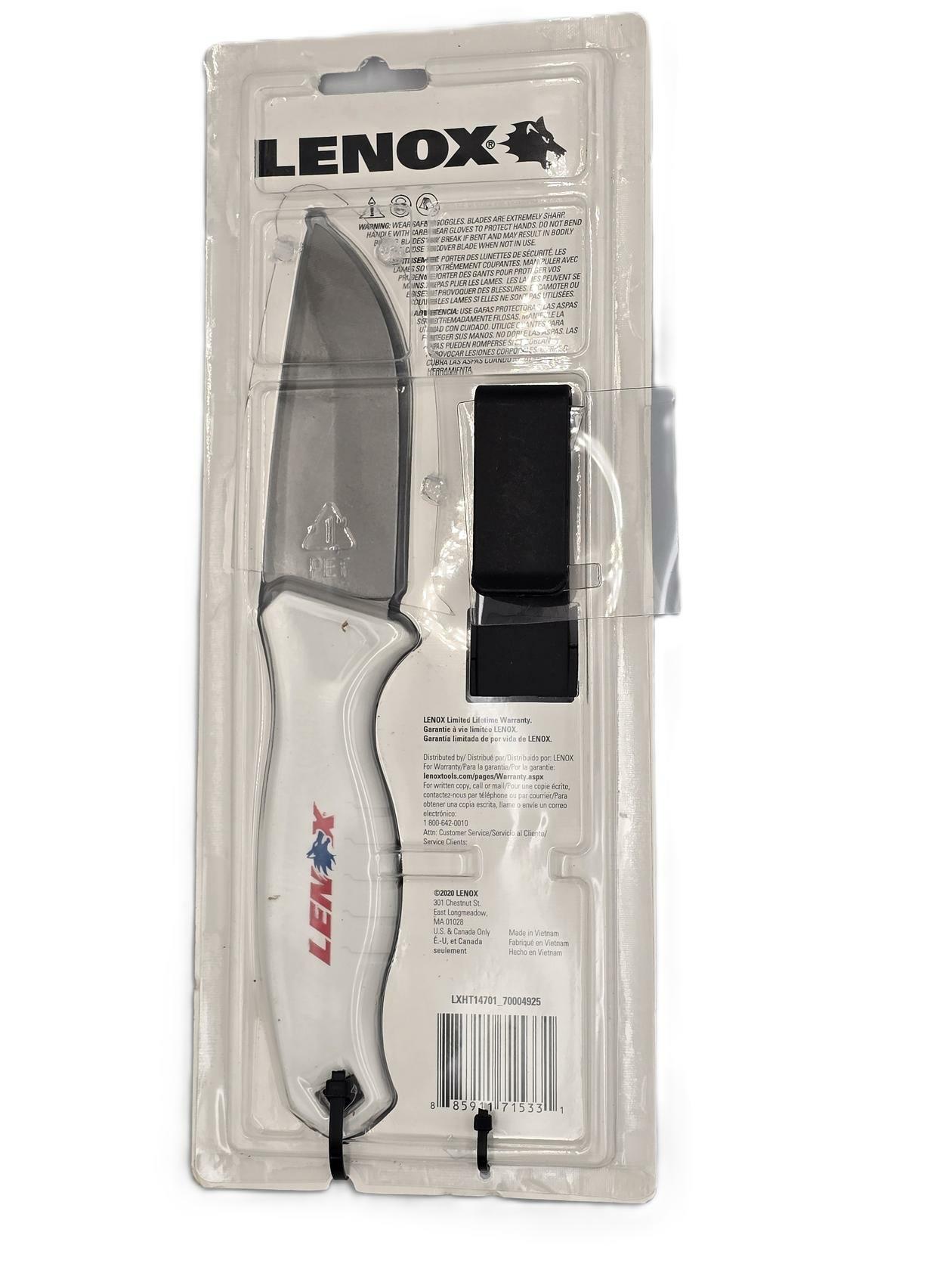 View Larger Lenox® Tradesman™ LXHT14701 Resharpenable Utility Knife, Stainless Steel Blade with Sheath