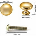 thumbnail image 4 of Juego de 6 pomos redondos dorados para tocador y cajón, de aleación de zinc cromado brillante, tipo hongo, con un solo orificio, para gabinete, muebles, cajón de cocina, 4 of 5