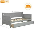 thumbnail image 5 of SEGMART Captain’s Bed, Modern Daybed Bed with 2 Storage Drawers, Twin Solid Wood Trundle Bed with Headboard and Footboard, Twin Daybed Bed 's Room, Teens, Grey, 200lbs, Grey, S333, 5 of 8