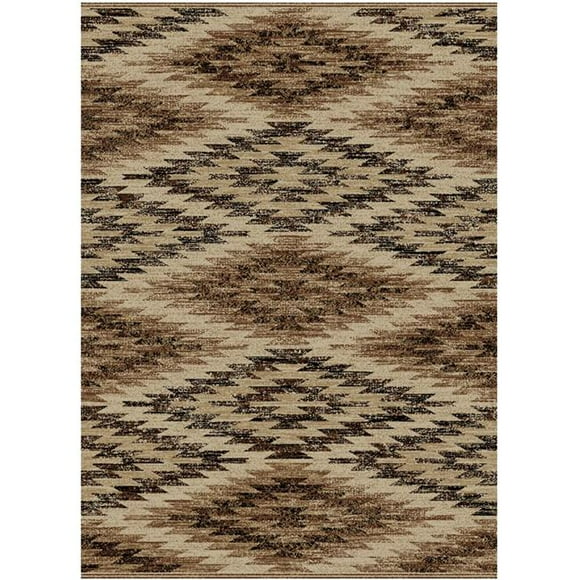 Mayberry Rug LK8531 5X8 5 ft. 3 in. x 7 ft. 7 in. Lodge King La Cruces Area Rug, Brown
