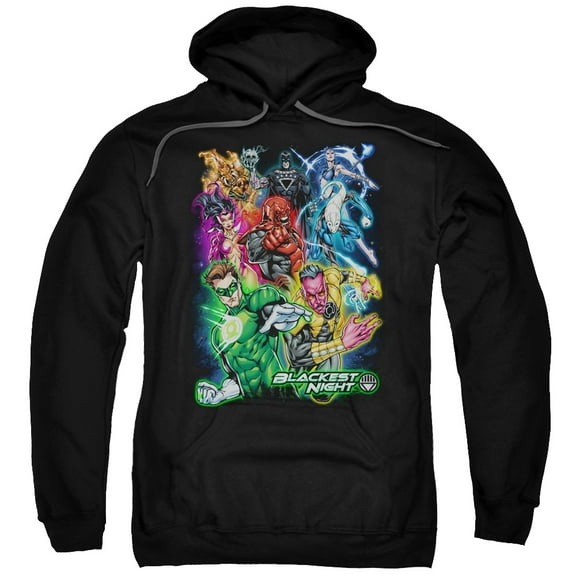 Green Lantern Blackest Group Mens Pullover Hoodie