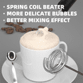 thumbnail image 3 of Espumador de leche de mano, Espumador de leche eléctrico para café, Espumador de café Batidor eléctrico Mezclador de bebidas Blanco, 3 of 7