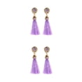 thumbnail image 4 of Pendientes largos de borla Qarigey Violeta 2piezas aleación hueco colgantes acogedor para mujeres y niñas, 4 of 5