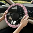 thumbnail image 5 of Yuyamidu Strawberry Car Steering Wheel Cover for Girls Women Flower Automobile Steering Wheel Decoration for Sedan Warm Car Steering Wheel Accessories, Pink, 5 of 7