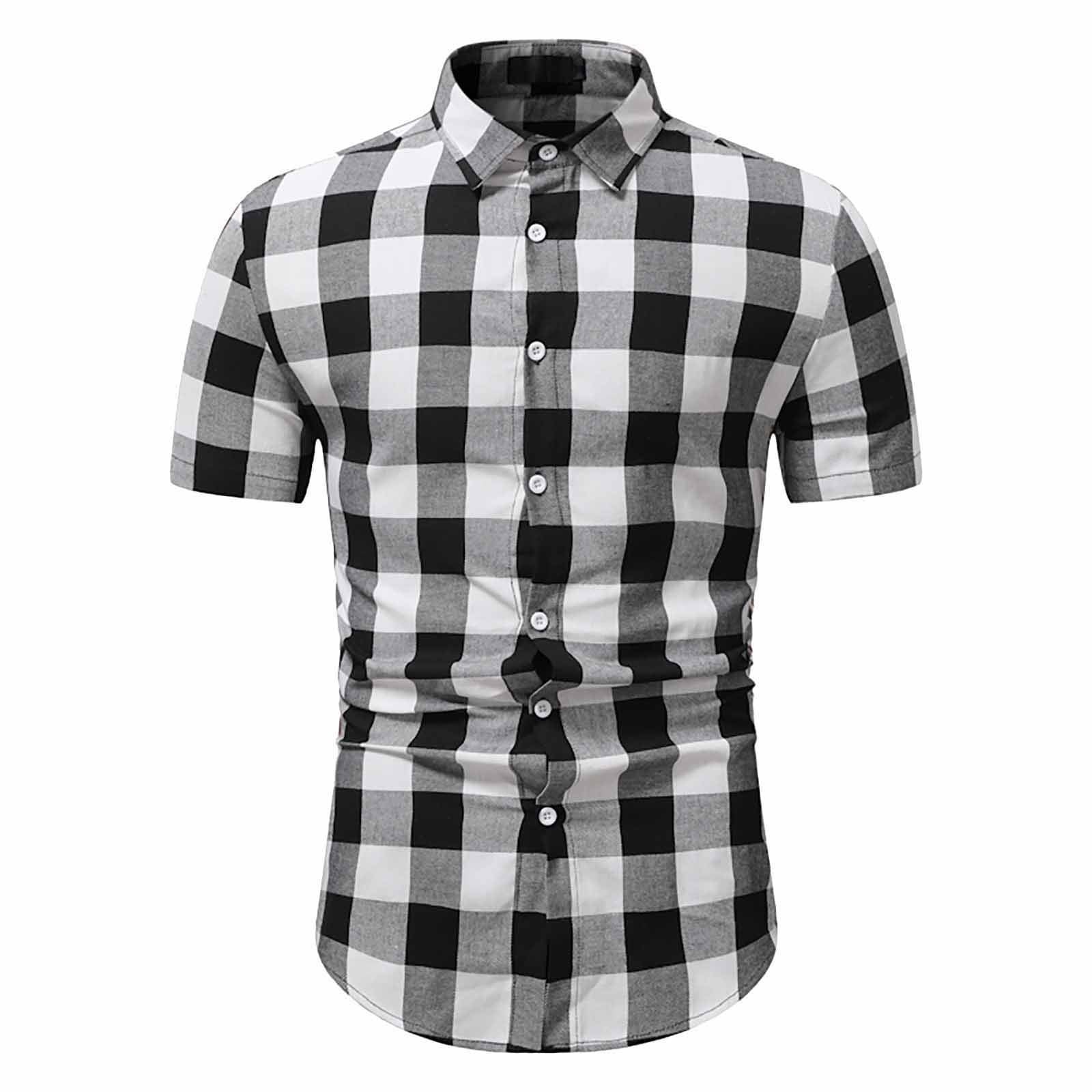 Classic Fit Plaid Dress Shirt for Men's 