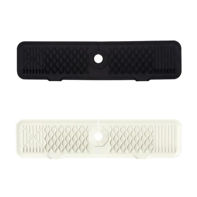 2 Alfombrillas de Grifo de Fregadero de Silicona Plegables 61x14,5 Cm para Baño