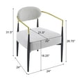 thumbnail image 3 of Draxiel Modern Upholstered Accent Chair, Iron, Beige + Black + Gold, 3 of 6