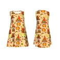 thumbnail image 7 of Wukai Autumn Gnomes Print Women's Sleeveless Dress, Loose Fit Casual Dress for Women, Comfortable Sleeveless Summer Dress, 7 of 7