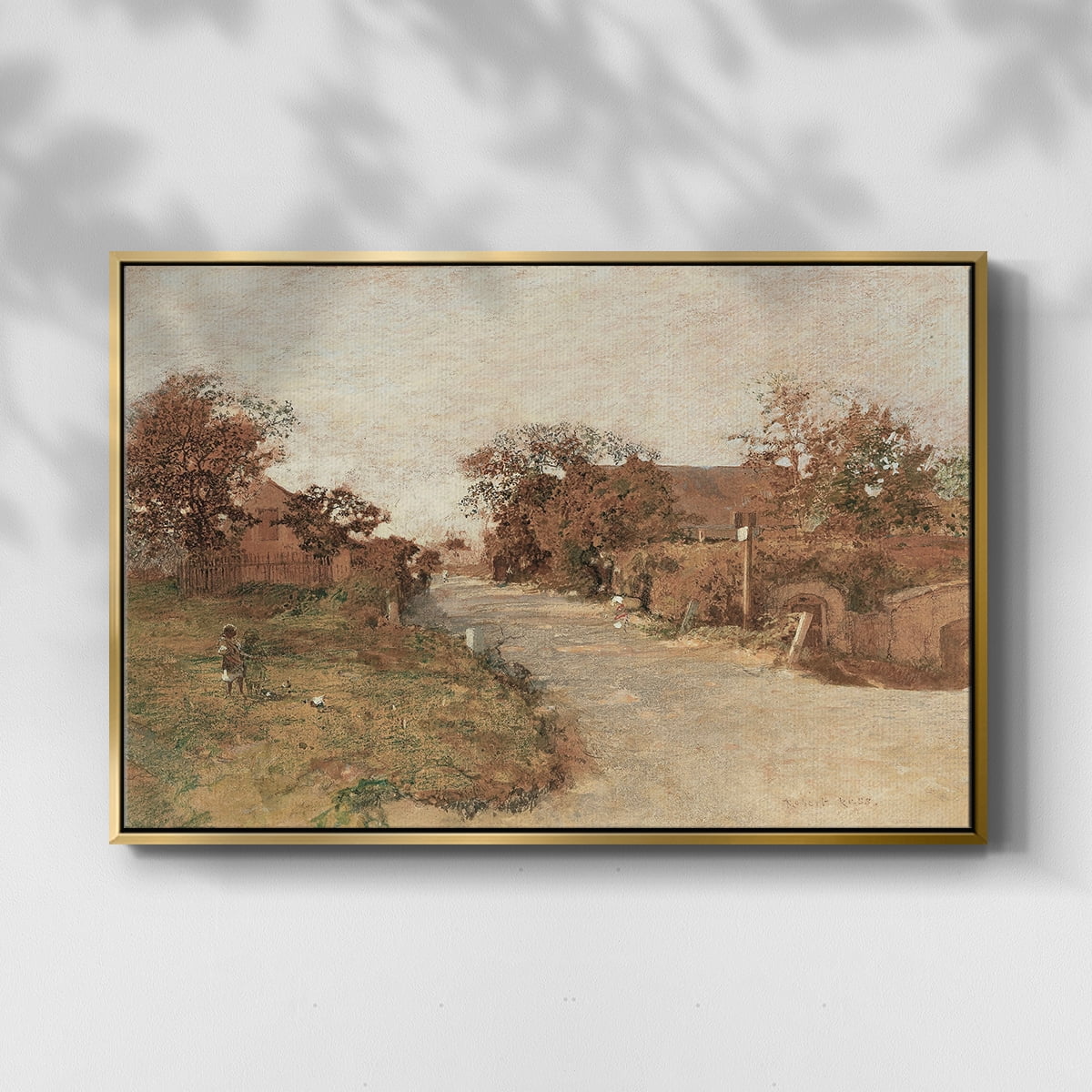 Vintage Animal Print-IX By Wexford Home Framed in Gold Wood Gallery Wrapped Canvas 17 in. x 25 in.