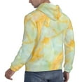 thumbnail image 6 of Lsque Yellow With Teal Marble Pattern Casual Men's Hoodie,Hooded Sweatshirt with Kangaroo Pocket,Pullover Hoodie-3X-Large, 6 of 7