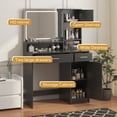 thumbnail image 6 of Makeup Vanities Vanity Desk with Mirror and LED Light Strip,Dressing Table with Large Drawer, 3 Level Storage Dresser & 3 Lighting Modes Adjustable Brightness, Suitable for Bedroom(Black),Bedroom Mak, 6 of 7
