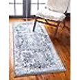 thumbnail image 3 of Unique Loom Aberdeen Tone-on-Tone Runner Rug 2' x 7' Blue/Ivory, 3 of 4