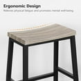 thumbnail image 6 of Bar Stools, Set of 2 Chairs, 23.6 Inch Saddle Kitchen Counter Stools With Footrests, Industrial for Dining Room, Kitchen, Counter, Bar, Greige and Black BG02MD01, 6 of 18