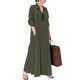 thumbnail image 1 of Vestidos de verano para mujer con botón de algodón suave con cuello en V de manga larga para creyentes musulmanes Holy ChronicleArmy Green, 1 of 4