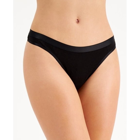 Jenni Womens Seamless Thong Underwear Black Size XXXL