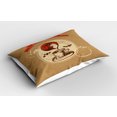 thumbnail image 2 of Ambesonne Coffee Pillow Sham 2 Pack, Milky Taste Vintage Look, 36"x20", Pale Brown Vermilion, 2 of 3