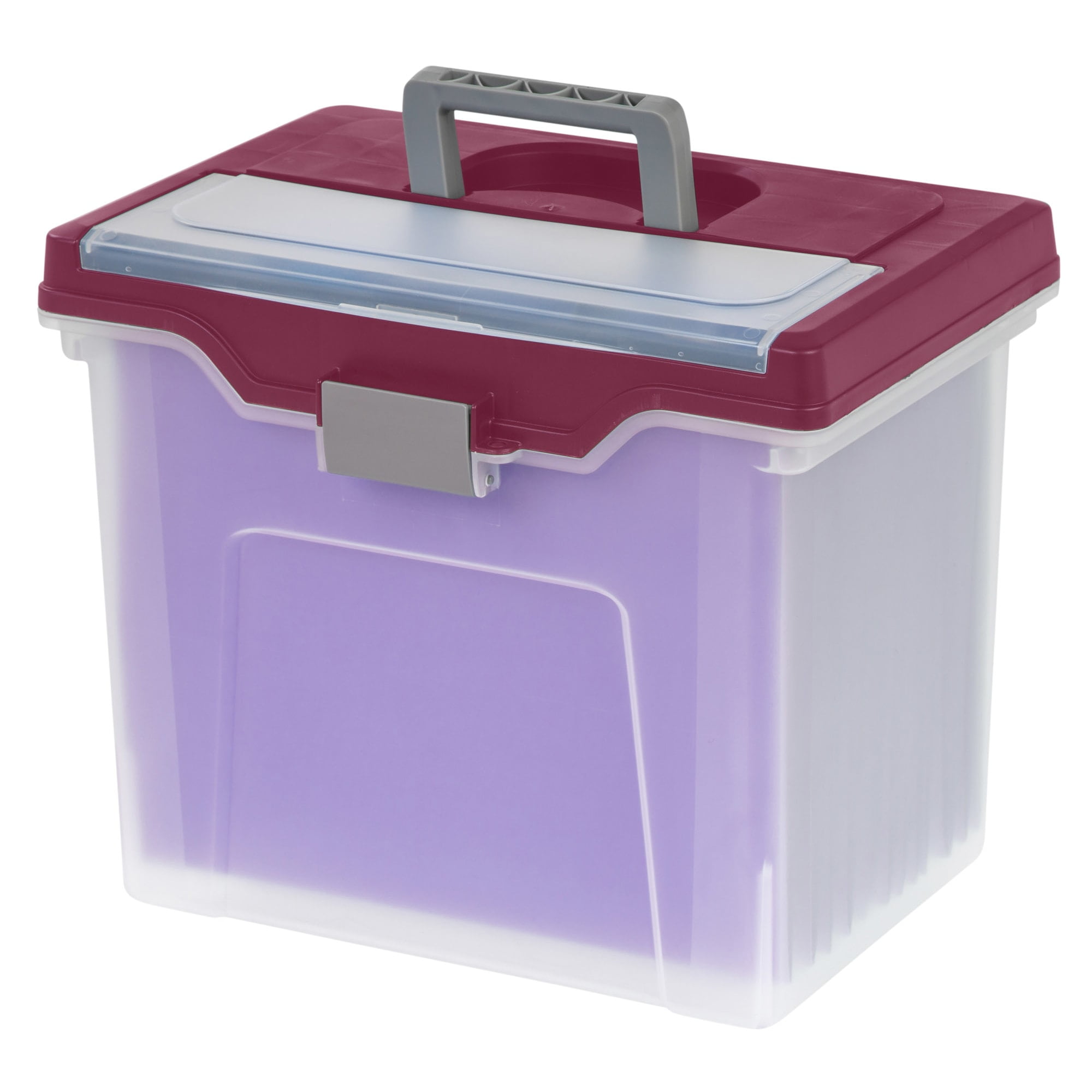 Office Depot Lockable File Cabinets, Boxes & Carts, polypropylene (PP, #5) Clear/Burgundy