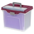 thumbnail image 4 of Office Depot Large Mobile File Box, Letter Size, 11 5/8in.H x 13 3/6in.W x 10in.D, Clear/Burgundy, 110986, 4 of 5
