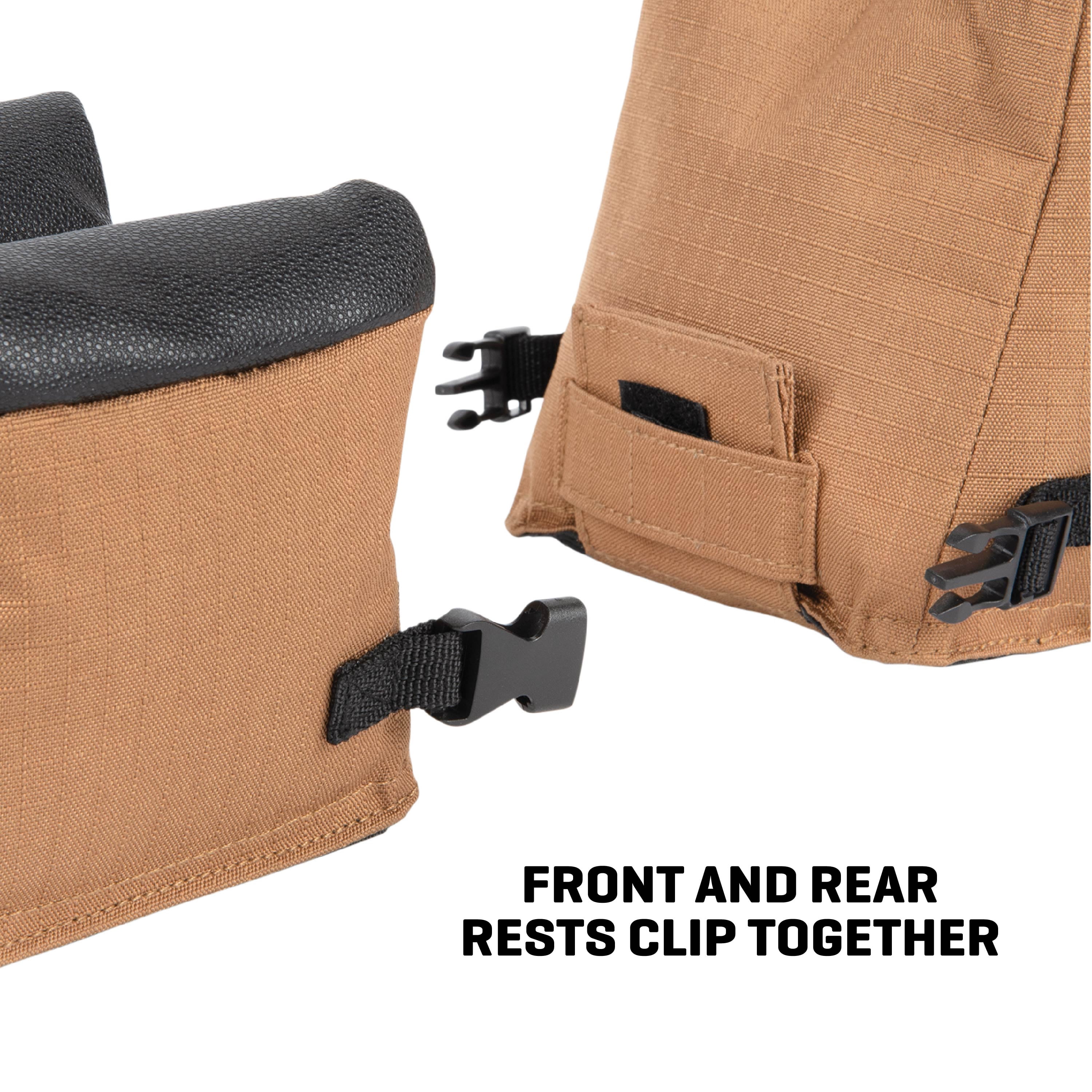 Allen Company Unfilled Front & Rear Rifle Shooting Bag Combo, Tan, Polyester, Model 18419, Medium