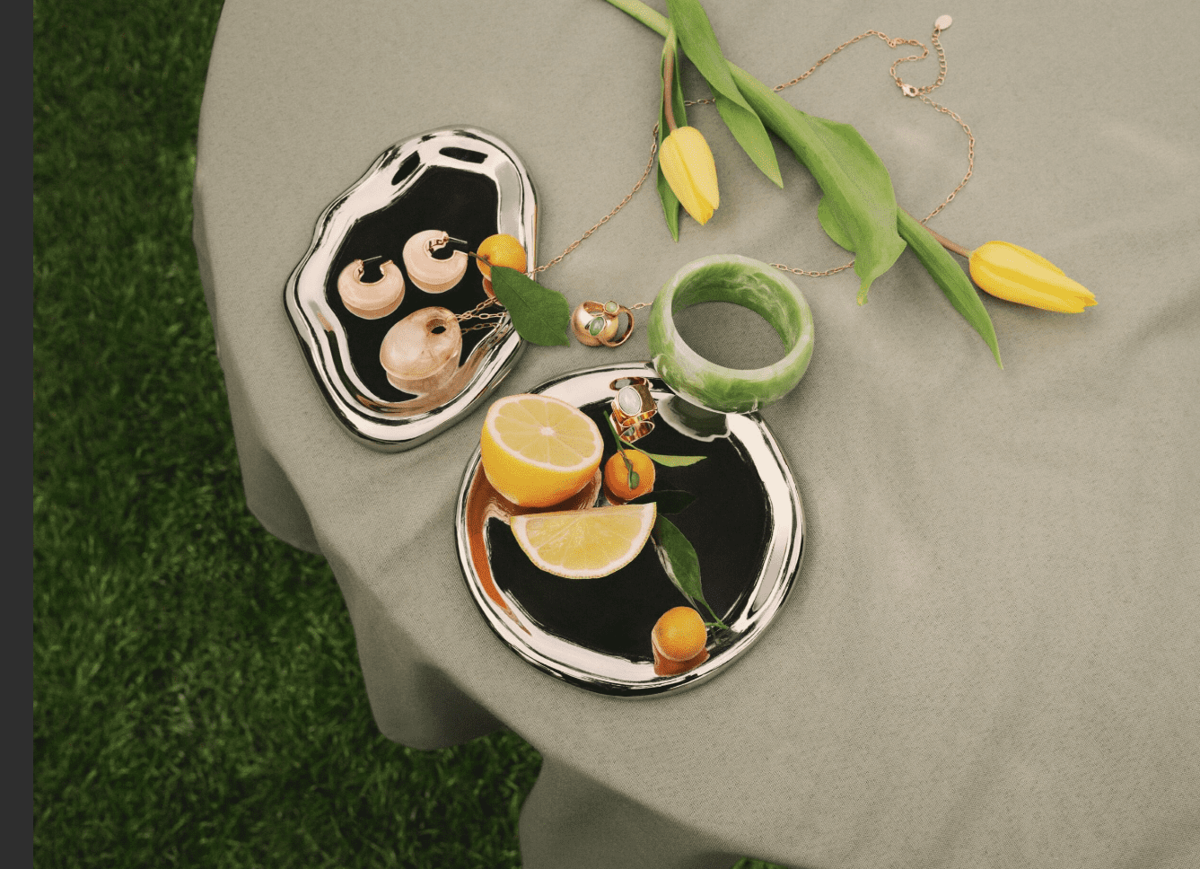 Time and Tru Peach Hoop Statement Earrings