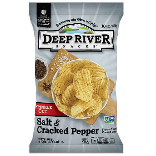 Cracked Pepper & Sea Salt Kettle Chips, 5oz, 12 Ct