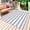 Blue, variant on Red Striped Outdoor Rug 6x9 Ft - Reversible Patio Rug Outdoor Camping Rugs, Rustic Red Stripe Modern Art Beige Washable Indoor Outdoor Area Rugs, Non-Slip Outdoor Carpet Runner for Deck/Porch