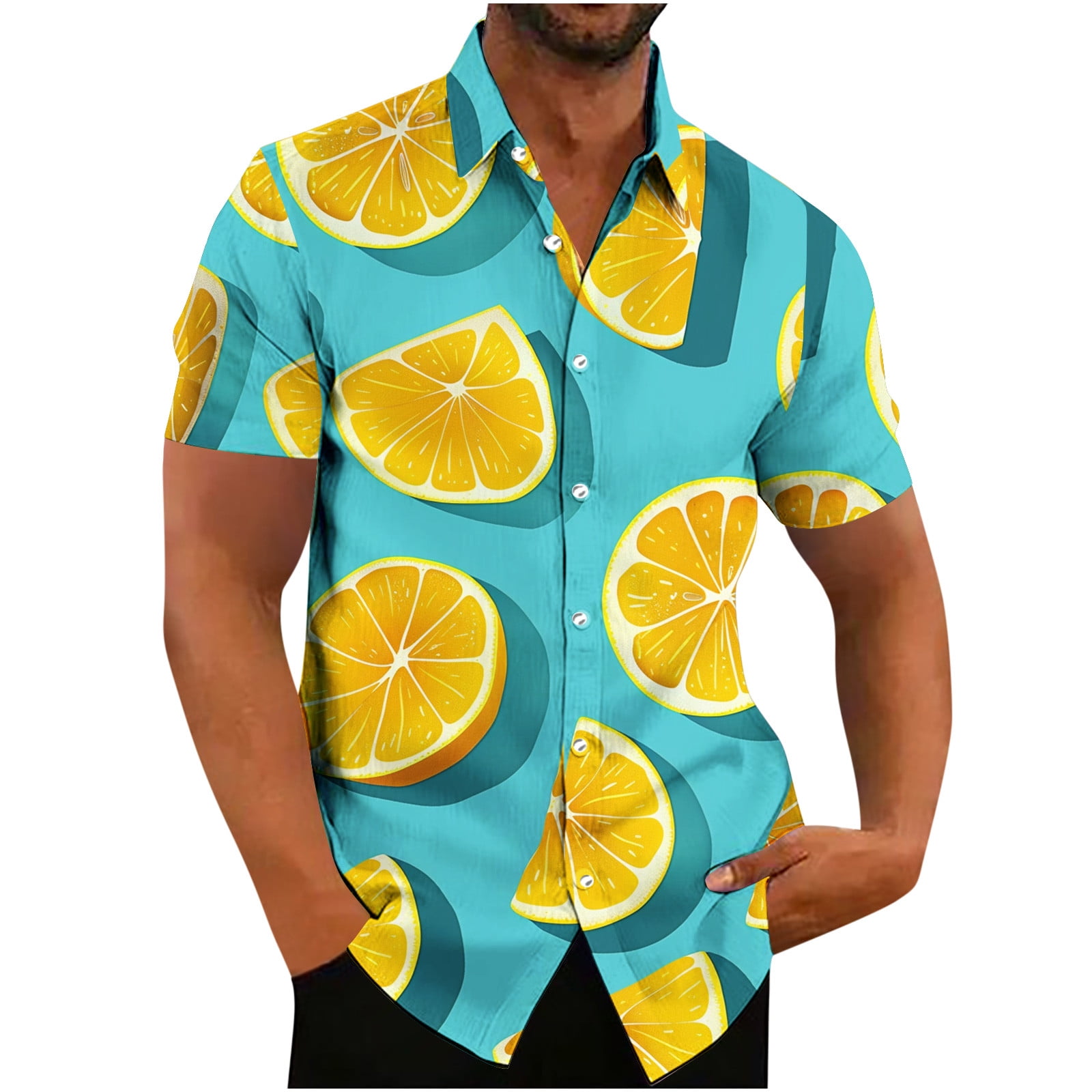 Xysaqa White Dress Shirt for Men White Blouse Hawaiian Shirt