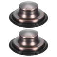 thumbnail image 1 of Uxcell 2-Pack Tapón de Fregadero de Cocina, Tapón de Eliminación de Basura de Acero Inoxidable de 3-3/8 Pulgadas, Cubierta de Tapón de Fregadero Universal [Marrón Oscuro], 1 of 1