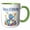 Green/White, variant on 3drose, Cute Party Dinosaur Happy 1st Birthday, 15oz Mug