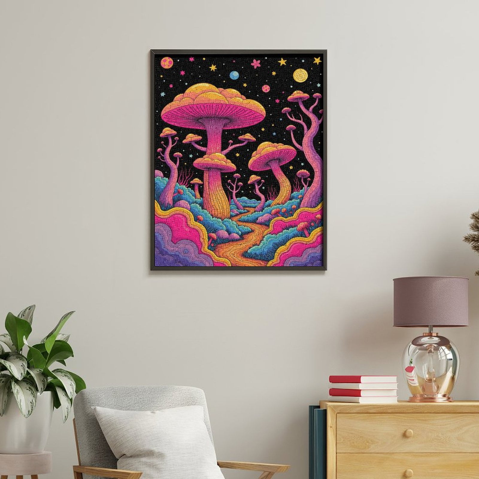 Paint By Numbers Kit for Adults Beginner - DIY Psychedelic Fantasy Landscape Art Canvas Painting Kits for Adults, Frameless Paint By Number for Adults for Home Wall Decor 16x20 Inch