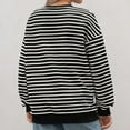 thumbnail image 5 of kamemir Sweatshirts for Women Womens Oversized Striped Color Block Sweatshirts Long Sleeve Crewneck Casual Loose Fitting Pullovers Tops Shirts(Black,M), 5 of 6