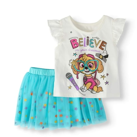 Cargo Girls Skirt - Toddler Girl T-Shirt & Scooter Skirt, 2Pc Outfit Set