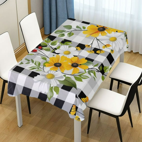 Ryvnso Sunflowers and Lattice Rectangle Table Cloth Tablecover Dinning Tablecloth 60"x60"