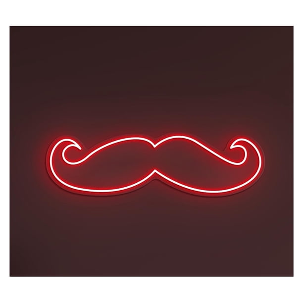 Letrero De Neón LED Con Bigote Para Barbería, Decoración Salón Para Niños, Sala Juegos, Dormitorio, Bar, Estar, Fiesta Cumpleaños 40cm