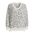 thumbnail image 2 of Dreamers By Debut Women's Oversized Tunic V Neck Sweater, Midweight, 2 of 5