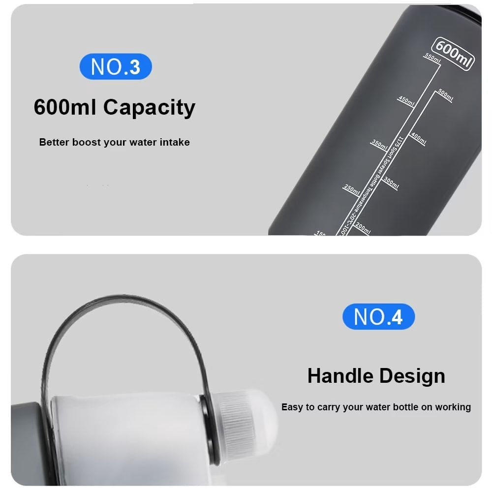 600ml NBA Style Sport Water Bottle with Filter, Exercise Sport Drinking Water Bottle Cup with Spray and Handle [Michael Jordan]
