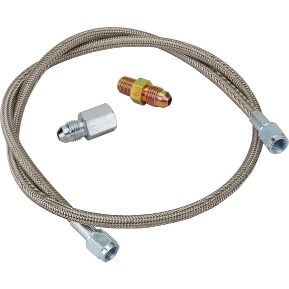 Braided Pressure Gauge Line Kit, For Oil/Water/Fuel Gauges, 25 Inch