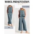 thumbnail image 6 of STARVNC Women Crew Neck Sleeveless Top Wide Leg Pants Two Piece Outfit, 6 of 7